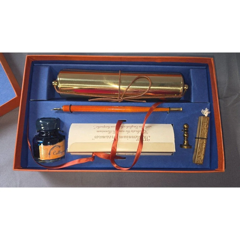 Millennium Treasures English Brass Keepsake Calligraphy Kit Stuart Houghton Y2K